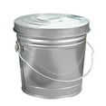 Metal Trash Can with Locking Lid, 6 Gallon Galvanized Steel Bucket