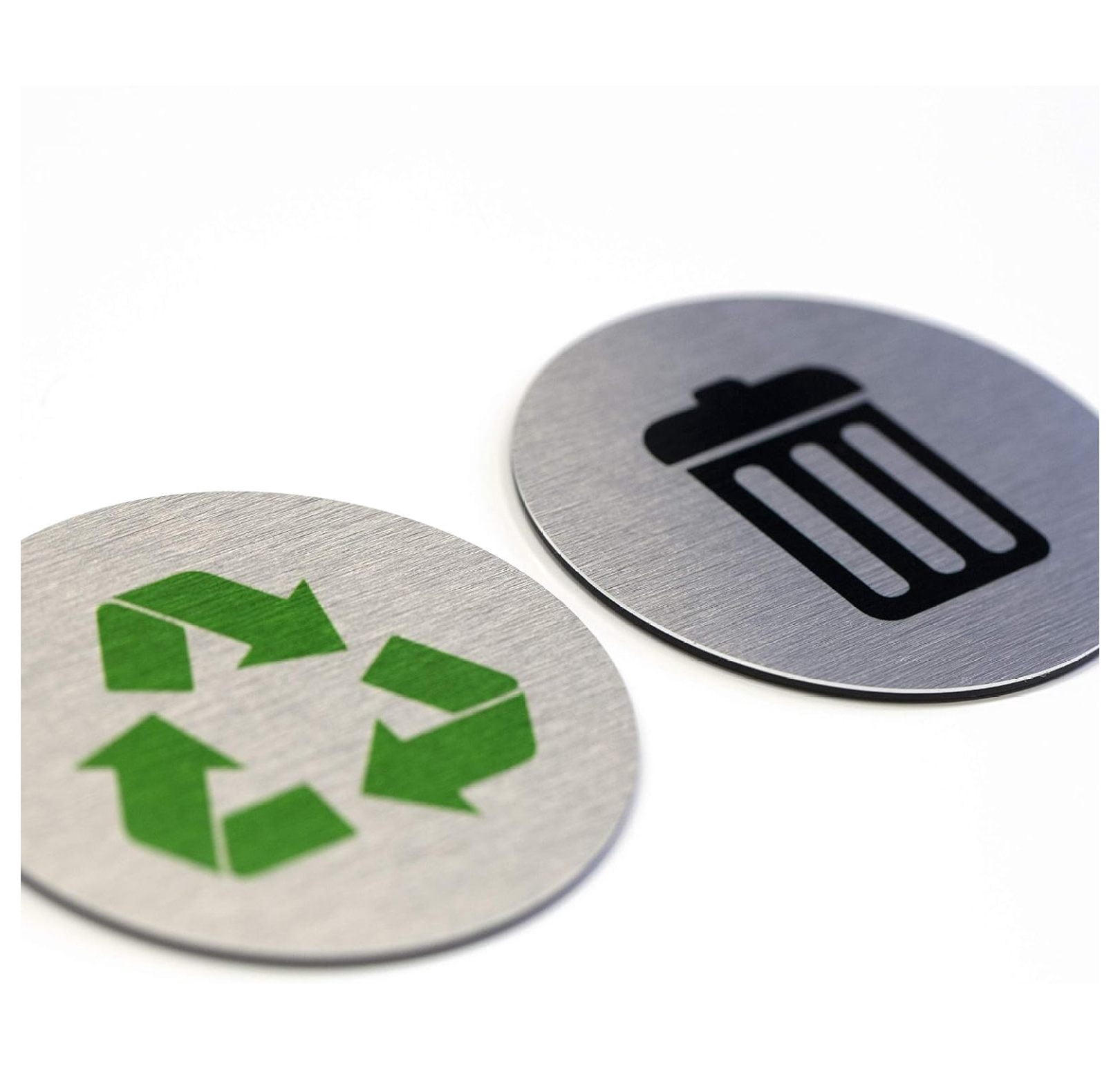 Metal Trash & Recycling Signs Garbage & Recycling Bin Marker Set of