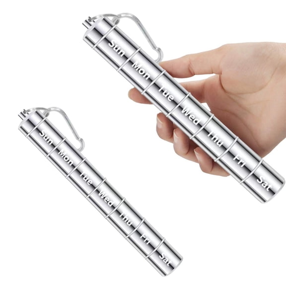 Metal Travel Box With 7 Compartments Weekly Organizer Good Sealing Portable Key Ring For Pills Jewelry And Small Items