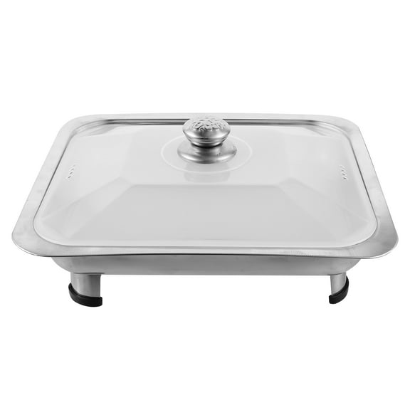 HEALEEP Stainless Steel Buffet Plate for Home Use 1Pcs 13.4X11X3.8in