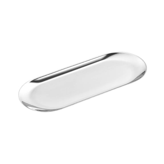 Metal Tray Stainless Steel Plate Oval Cake Fruit Dessert Tray Western-Steak Dish Rectangular Snack Plate Jewelry Storage Tray