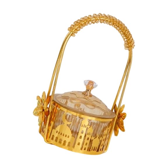 Metal Tray for Middle Eastern Festival Snacks and Candies Large Capacity Storage and Elegant Decorative Plate