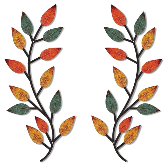 Metal Tree Leaf Wall Decor Vine Olive Branch Leaf Wall Art Living Room, Hallway Wall Decor Outdoor Decoration