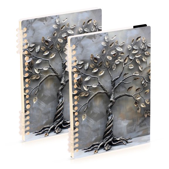 Metal Tree Notebook Detachable Coil Notebook Diary Plan Book A5 Size 60 Pages 1 Pack