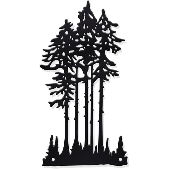 Metal Tree Wall Decor 5.7x10.8 Inch Black Pine Tree Wall Art Tree Decor Wall Hanging Tree Wall Sculpture Decoration for Bathroom Living Room Indoor Outdoor 1pc