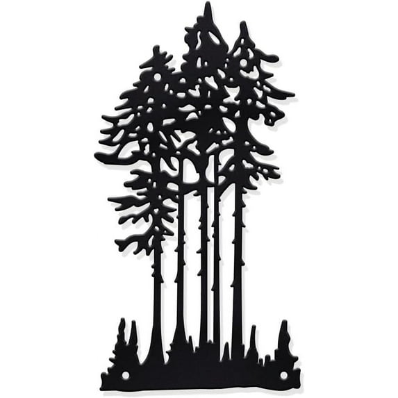 Metal Tree Wall Decor 5.7x10.8 Inch Black Pine Tree Wall Art Tree Decor Wall Hanging Tree Wall Sculpture Decoration DIY