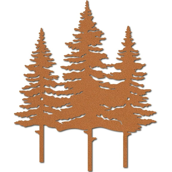 Metal Tree Wall Decor Pine Tree Sculpture Nature Cedar Forest Brown Iron Sign Home Wall Art Decorations Sculpture