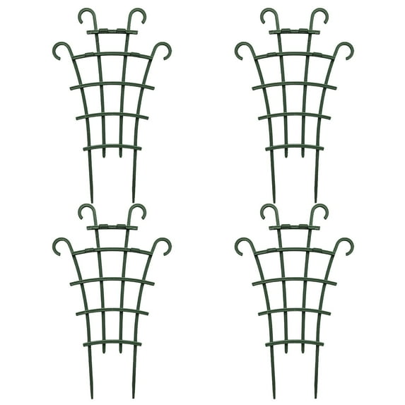 Metal Trellis for Potted Plants, 4 Pack Small Leaf Shape Plant Climber Supports Mini Garden Trellis Indoor Climbing Plants Stakes Houseplant Accessories for Hoya Vines, Pothos, Flower, Monstera
