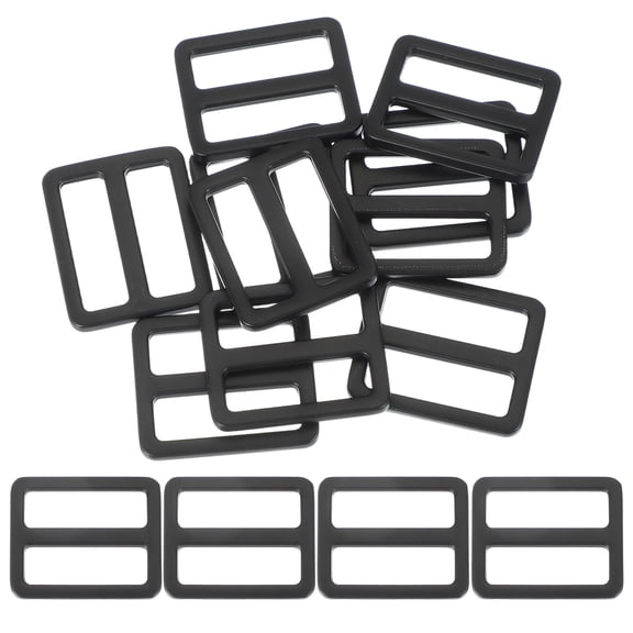 Uxcell Metal Tri-glide Slide Buckle, Zinc Alloy Adjuster Sliders Webbing Strap Fasteners for Bag Belt Dog Black 25mm