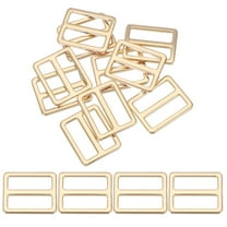 Uxcell Metal Tri-glide Slide Buckle, Zinc Alloy Adjuster Sliders Webbing Strap Fasteners for Bag Belt Dog Gold 25mm