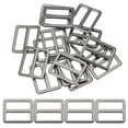 thumbnail image 1 of Uxcell Metal Tri-glide Slide Buckle, Zinc Alloy Adjuster Sliders Webbing Strap Fastener Replacement for Bag Bright Black 25mm, 1 of 7