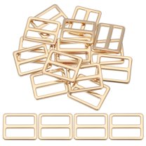 Uxcell Metal Tri-glide Slide Buckle, Zinc Alloy Adjuster Sliders Webbing Strap Fastener Replacement for Bag Gold 25mm