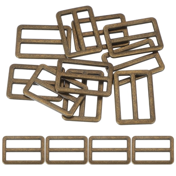 Uxcell Metal Tri-glide Slide Buckle, Zinc Alloy Adjuster Sliders Webbing Strap Fasteners for Bag Belt Dog Copper 32mm