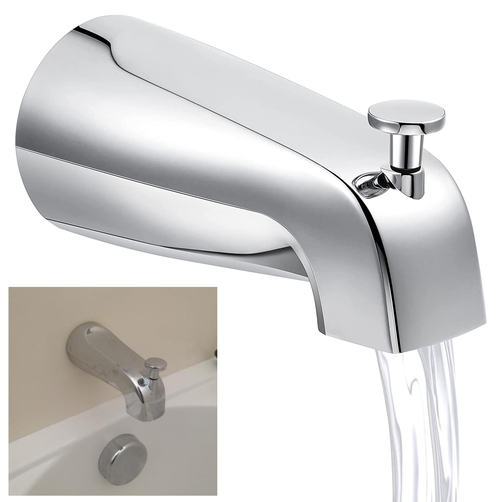 Metal Tub Spout Universal 5 1/4" Reach Wall Front Mount Bathtub Spout