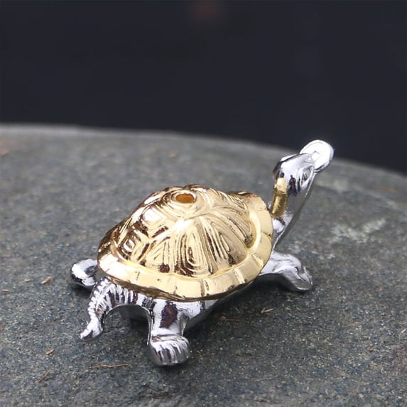 Metal Turtle Incense Holder Burner with 0.2cm Hole for Slender Stick Incense, Compact Desktop Ornament