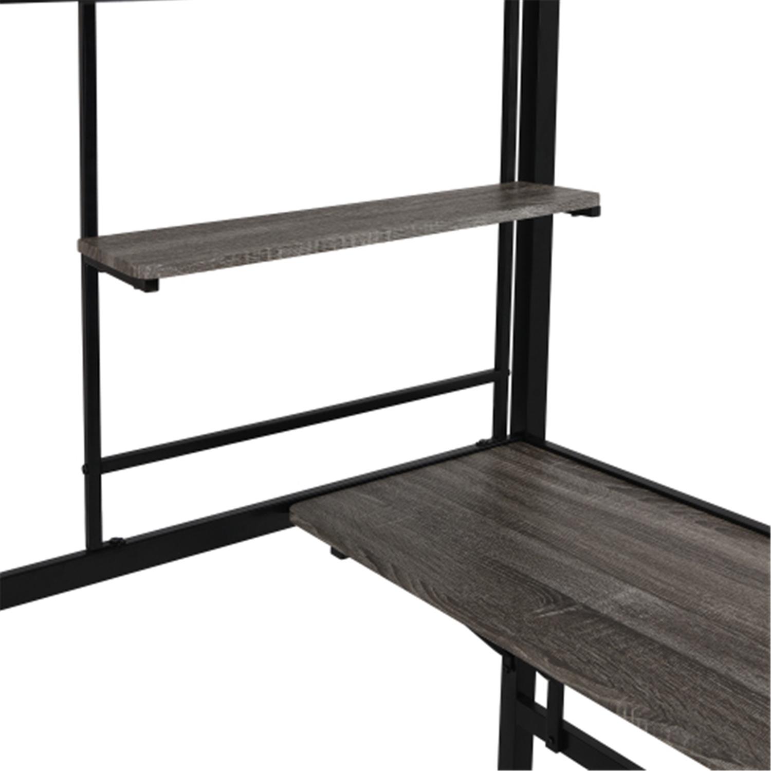 Metal Twin Loft Bed, Pine Wooden Loft Bed, Loft Bed with Desk, Kids