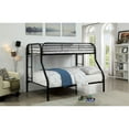 thumbnail image 1 of Metal Twin Over Full Bunk Bed with Attached Two Side Ladder, Black, 1 of 3