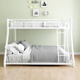 thumbnail image 1 of Metal Twin Over Full Size Bunk Bed with Removable Stairs, Heavy Duty Frame, 12" Under-Bed Storage, No Box Spring Needed, White, 1 of 6