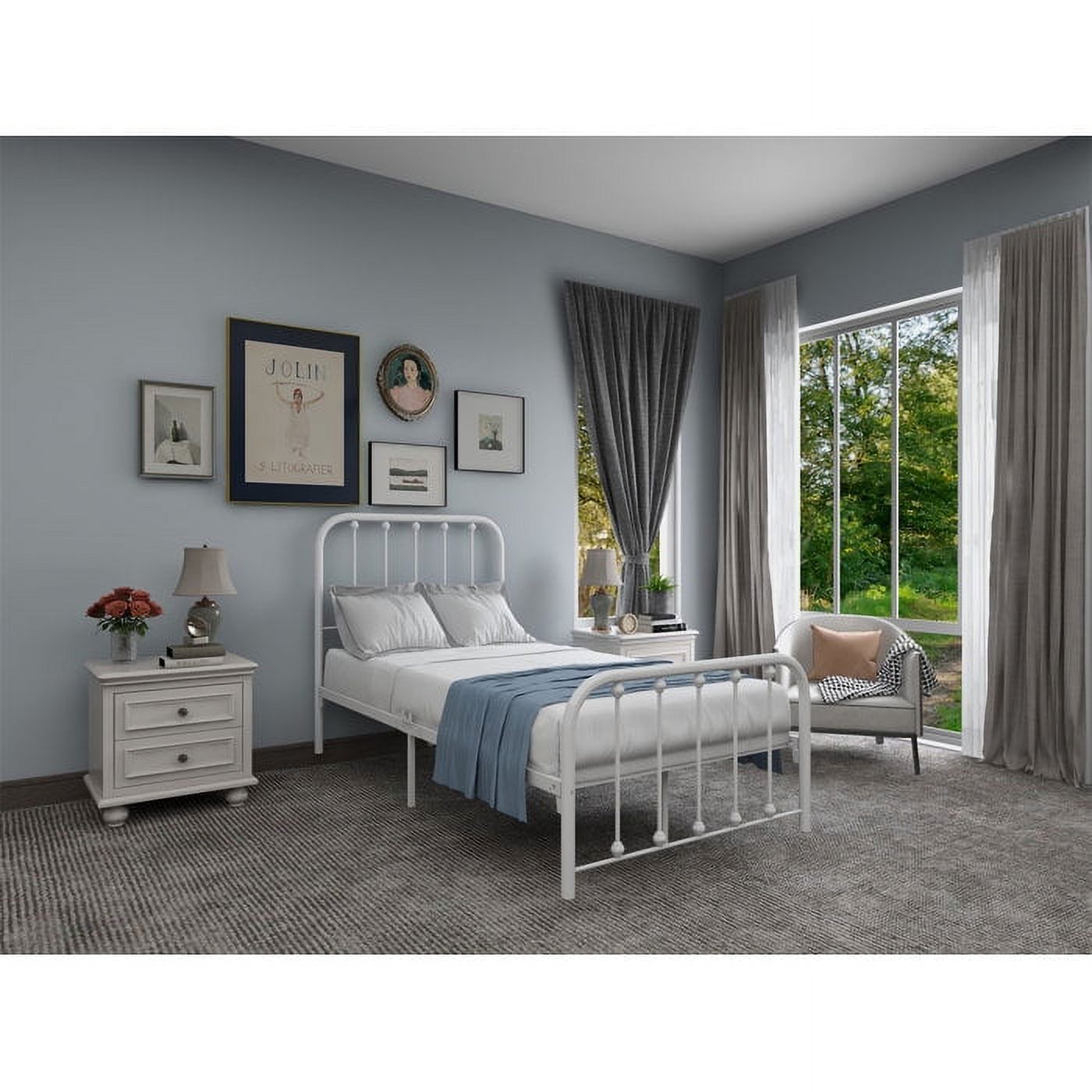 Twin Size Platform Bed with Multiple Storage, No Box Spring Required