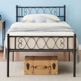 thumbnail image 1 of Metal Twin-XL Bed Frame - Headboard and Footboard with Iron Heart Design, Twin Size Platform Bed for Boys and Girls, No Box Spring Needed, Easy Assembly, 1 of 7