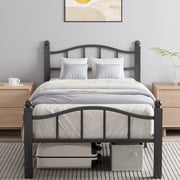 Twin XL Bed Frames, Noise-Free Design & Underbed Storage Heavy Duty Bed Frames with Headboard No Box Spring Needed/Tool-Free Assembly