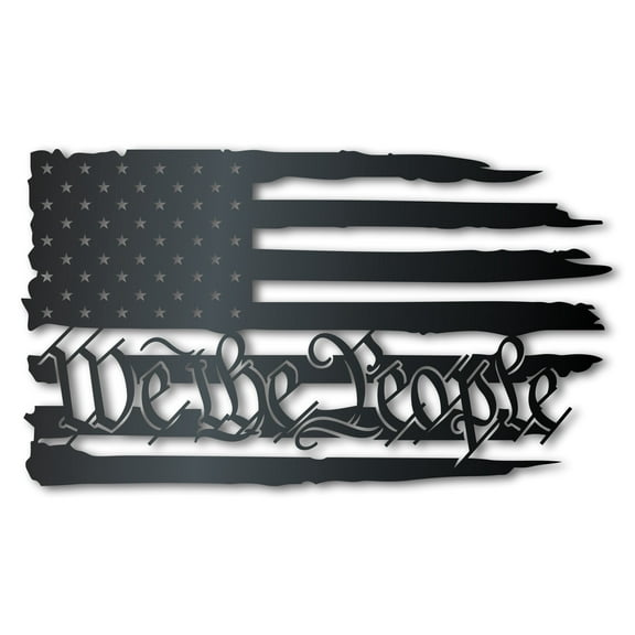Metal We the People USA Flag Wall Art | Patriotic | Indoor Outdoor | Up to 36" | Over 20 Color Options