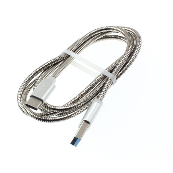 Metal USB Cable Type-C Sync Charger Power Wire Data Cord USB-C G5M for Motorola Moto G7 Power Play G6 - Nokia 7.1, 8, 3.1 Plus - OnePlus 5T, 6, 6T, 7 Pro - Razer Phone 2 - RED Hydrogen One