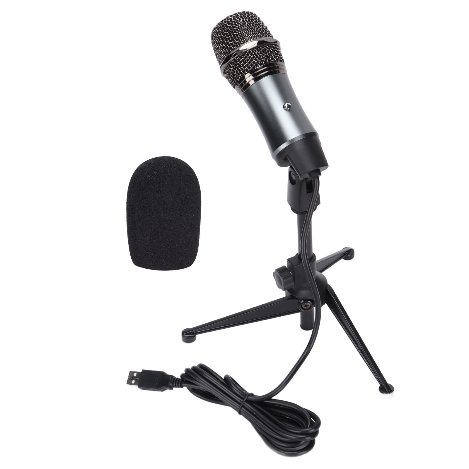 Metal USB Condenser Microphone with Tripod Stand for Laptop & Desktop Music Recording