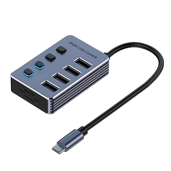 Metal USB3.0 Adapter with 4/7/10 Port USB Splitter for Simultaneous Data Transfer and Device Charging