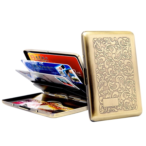 Metal Ultra Booklet Credit Card Holder/Travel Wallet/RFID Protective Case (Bronze)