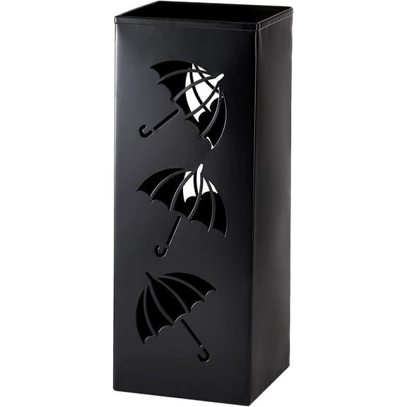 Metal Umbrella Holder, Square Umbrella Stand Rack for Entryway, 6.3" x 6.3" x 16.5", Black