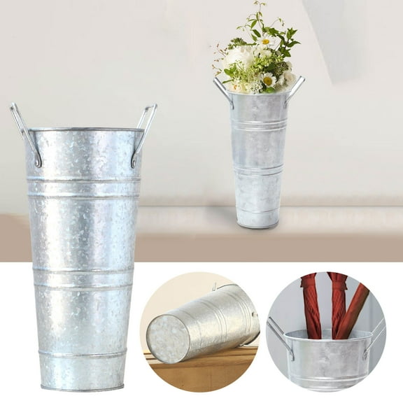 Metal Umbrella Stand Holder Freestanding Organizer for Entryway Indoor Porch - 2PCS Bucket Style Cane and Walking Stick Rack with Elegant Design 2PCS