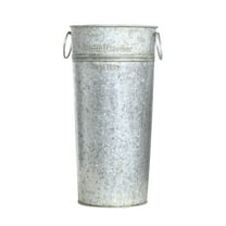 Metal Umbrella Stand Rack - Galvanized Holder for Canes and Walking Sticks Farmhouse Bucket Design with Handles