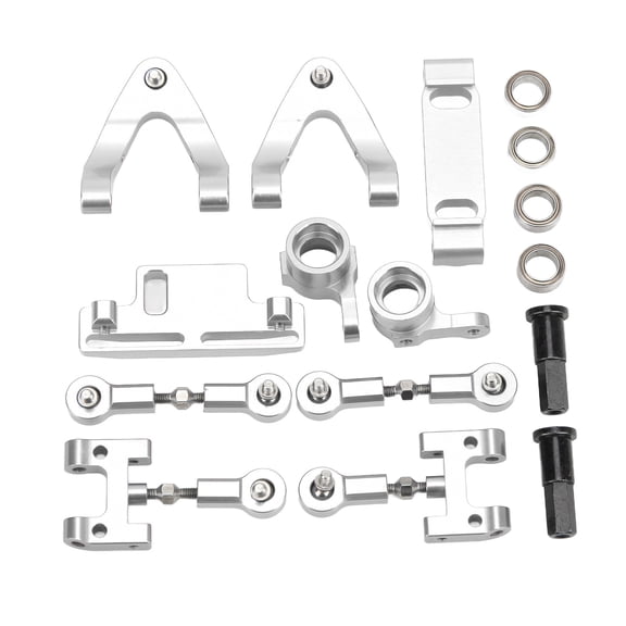 Metal Upper Lower Swing Arm Steering Cup Set, Wear Resistant Replacement DIY RC Steering Cup Hex Adapter Set Aluminium Alloy High Strength For WPL D12 RC Car