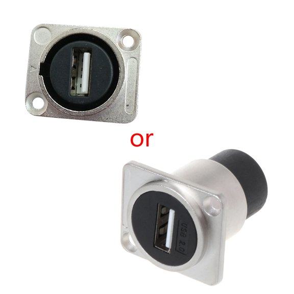 Metal Usb 2.0 D Type Female To Female Connector Panel Mounting Usb Socket