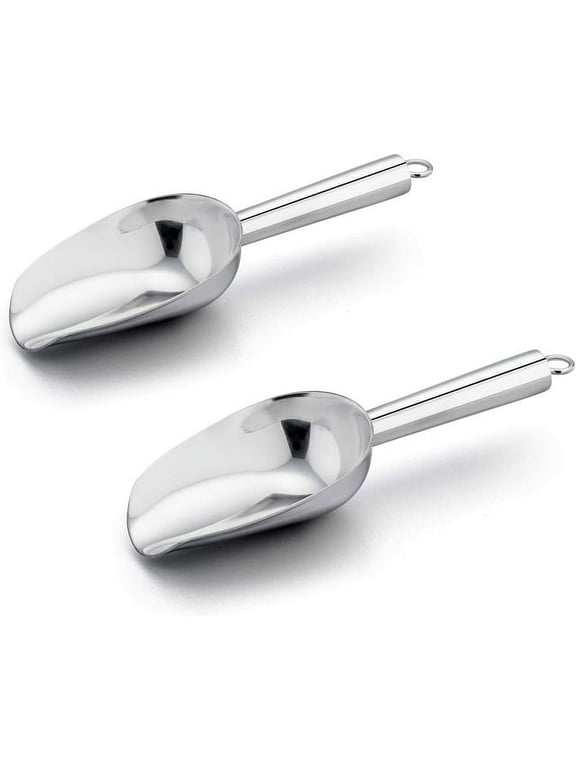 Metal Utility Scoops for Canisters, Baking, Kitchen Pantry, Rust Free & Dishwasher Safe,Set of 2