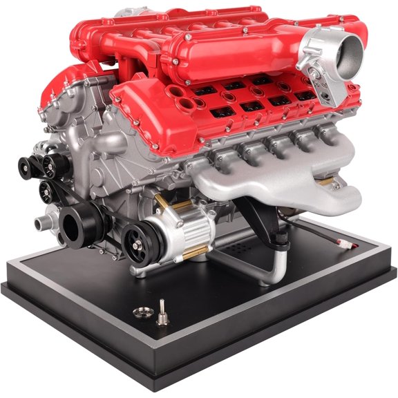Metal V12 Engine Model Kit That Works 800+ PCS Metal Motorized 4-Stroke Engine with Electric Drive, DIY STEM Building Project & Educational Gift for Adults, and Car Enthusiasts