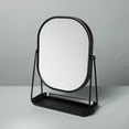 thumbnail image 1 of Metal Vanity Flip Mirror with Tray Black - Swivel, 2-Sided, Desk/Table Use, 1 of 4