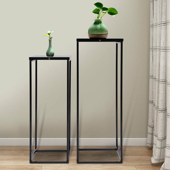 Metal Vase Column Stand 2 Pcs Flower Floor Vase, Wedding Metal Flower Stand, Wedding Flower Stand, Black Centerpieces for Wedding, Column Vases, Wedding Stands for Flowers Metal Plant Stand