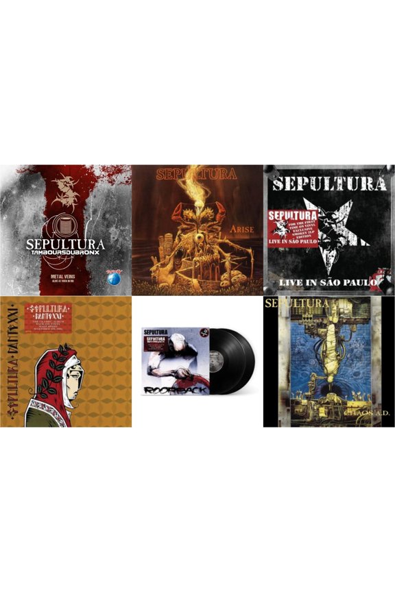 Chaos A.D. (Expanded Edition/2LP) & Metal Veins - Alive At Rock In Rio (Limited/2LP) & Roorback & Dante Xxi & Live In Sao Paulo (2LP) & Arise (Expanded Edition)