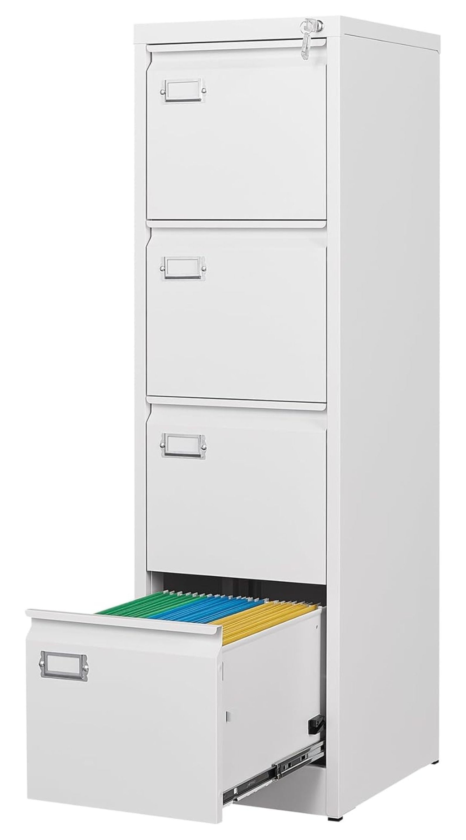 Metal Vertical File Cabinet with Lock，Narrow Filing Cabinets Hanging ...