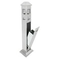 thumbnail image 1 of Metal Vertical Trash Bin Cigarette Butts Ash Collector Outdoor & Indoor Stainless Steel Trash Can Container Silver, 1 of 20