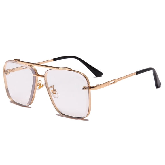 Vintage Metal Frame Sunglasses with UV400 Protection PC Lenses Durable Frame Classic Sun Glasses for Women and Men Full