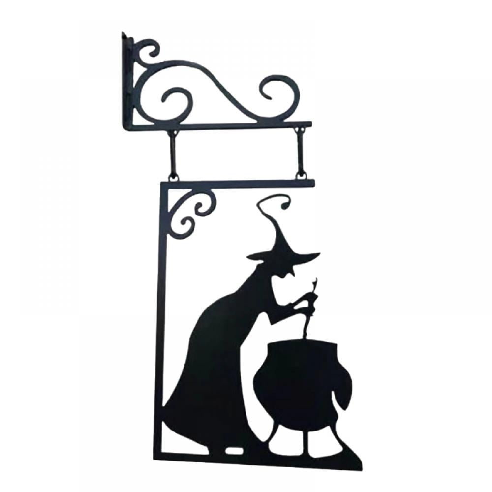 Metal Vintage Witch Shape Cast Iron,Halloween Decor,Garden Corner Sign Mysterious Witch Statue