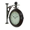 thumbnail image 1 of Metal Wall 2 Side Clock Designed With Antique Look, 1 of 2