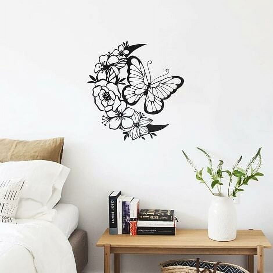 Photo inspiration: Visual Reference: Metal Wall Art Black Metal Wall Decor With Modern Butterfly