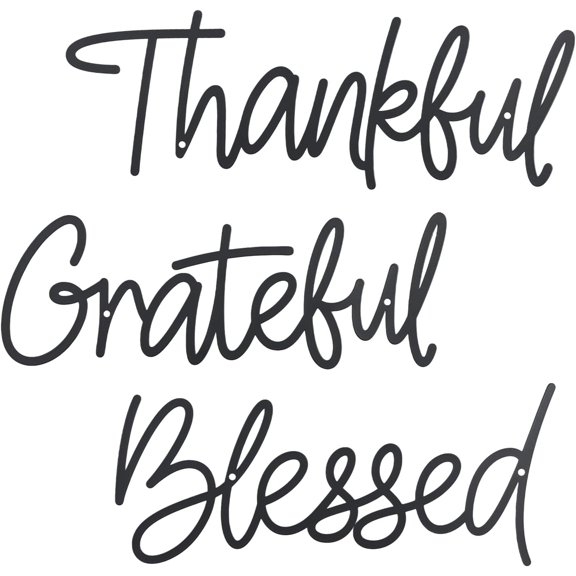 Metal Wall Art Decor,Thankful Grateful Blessed Wall Deco (style 1)