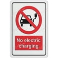 thumbnail image 1 of Metal Wall Art Decor Warning No Electric Vehicle Car Charging Not Permitted 12"x8" Indoor & Outdoor Use Safety Sign Retro Style, 1 of 4