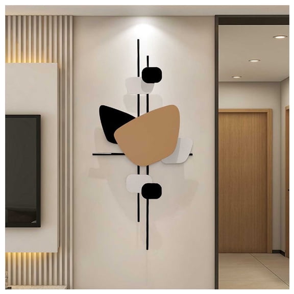 Metal Wall Art Decor for Living Room irregular Geometric Metal Wall Sculpture Large 3D Wall Hanging for Bedroom Dining Room Home Office