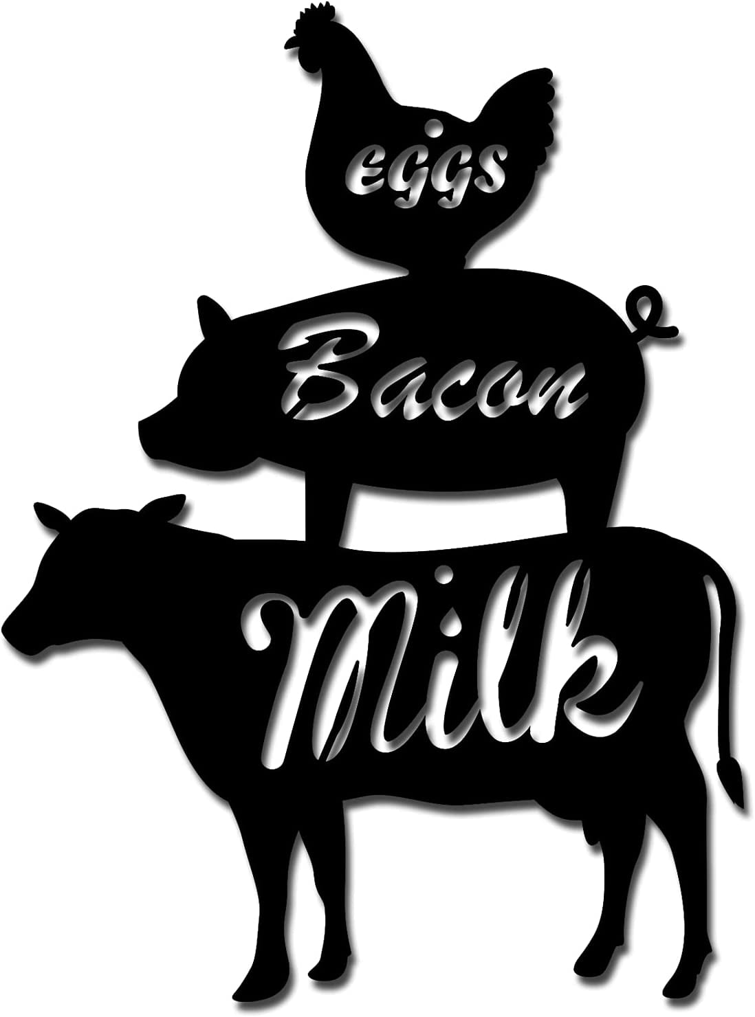 Metal Wall Art Farm Animals Decor Wall Hanging Plaques Ornaments Iron